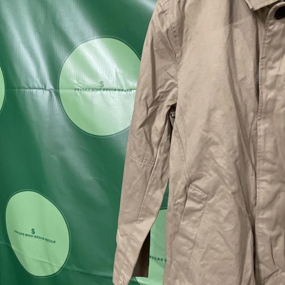 DKNY Women's mid-thigh/knee length button front TRENCH COAT in TAUPE sz MED-GUC - Picture 4 of 10